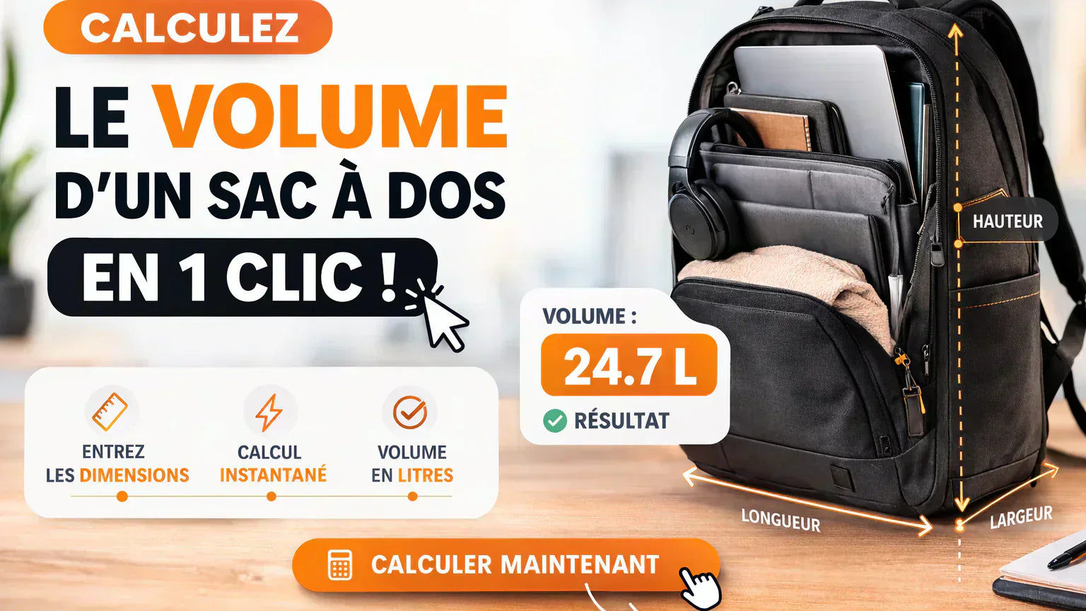 Comment calculer le volume d'un sac à dos ?