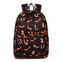 Sac à dos noir avec motif de renard orange pour fille, Cartable fille imprimé renard