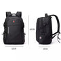 Sac à dos homme haute densité noir avec plusieurs compartiments et poches latérales