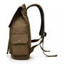 Sac à dos homme en toile canvas olive vert avec poche frontale et bretelles ajustables