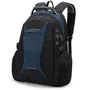 Sac à dos homme multifonction noir et bleu marine avec poignée, compartiments et poches latérales