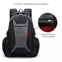Sac à dos anti-vol noir et gris multifonction pour homme avec puce RFID