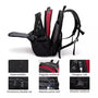 Sac à dos multifonction homme noir et rouge avec poignée renforcée et chargeur USB