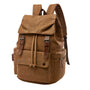 Sac à dos en velours côtelé beige avec sangles en cuir marron