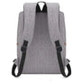 Sac à dos en tissu gris avec bretelles noires ajustables pour femme ordinateur