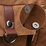 Ceinture en cuir marron avec fermoir magnétique noir et anneau métallique argenté pour cartable travail homme