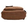 Cartable travail homme en cuir marron avec rabat supérieur et bordure noire