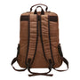 Sac à dos en toile marron avec sangles marron foncé et poches latérales en maille
