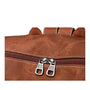 Sac à dos en cuir vintage marron avec double fermeture éclair, Grand sac à dos cuir vintage