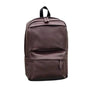 Sac à dos en cuir marron avec poignée supérieure et poches frontales