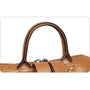 Poignée de sac en cuir marron avec trim métallique et fermeture éclair pour Grand sac à dos en cuir Oldschool