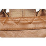 Sac à dos en cuir marron avec couture matelassée et bandoulière à motif