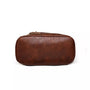 Sac à dos en similicuir pour femme avec sac à main en faux cuir marron et chaîne en or