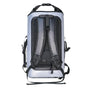 Grand sac à dos imperméable argent et noir avec panneaux de ventilation en maille et sangles ajustables