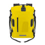 Grand sac à dos imperméable jaune vif avec sangles et boucles noires