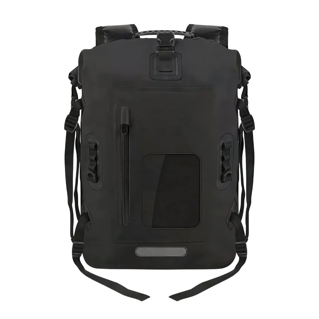 Grand sac à dos imperméable noir avec fermeture roll-top