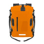 Sac à dos imperméable orange vif avec sangles et boucles noires