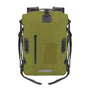 Grand sac à dos imperméable vert olive avec sangles noires
