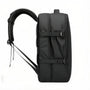 Sac à dos noir pour PC 16 pouces avec bretelles rembourrées et sangles de compression