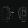 Dessin en contour noir d’un sac à dos pour PC 16 pouces Colossus XB avec dimensions