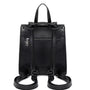 Sac à dos en faux cuir noir avec bretelles ajustables et poignée supérieure
