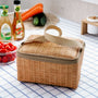 Panier pique-nique en rotin tissé avec couvercle zippé et poignée en tissu Petit Panier Picnic Isotherme