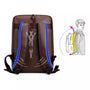 Sac à dos en cuir marron pour homme avec soutien dorsal ergonomique et ventilation