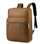 Sac à dos en faux cuir marron pour homme avec plusieurs compartiments zippés