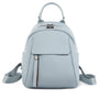 Petit sac à dos en cuir bleu clair avec poignée supérieure et bretelles ajustables