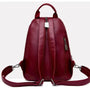 Sac à dos femme en cuir tendance marron faux avec poches zippées et bretelles ajustables