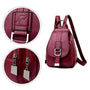 Sac à dos femme en cuir tendance marron faux avec hardware argenté et zips