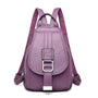 Sac à dos mini en cuir violet tendance avec fermeture à boucle pour femme