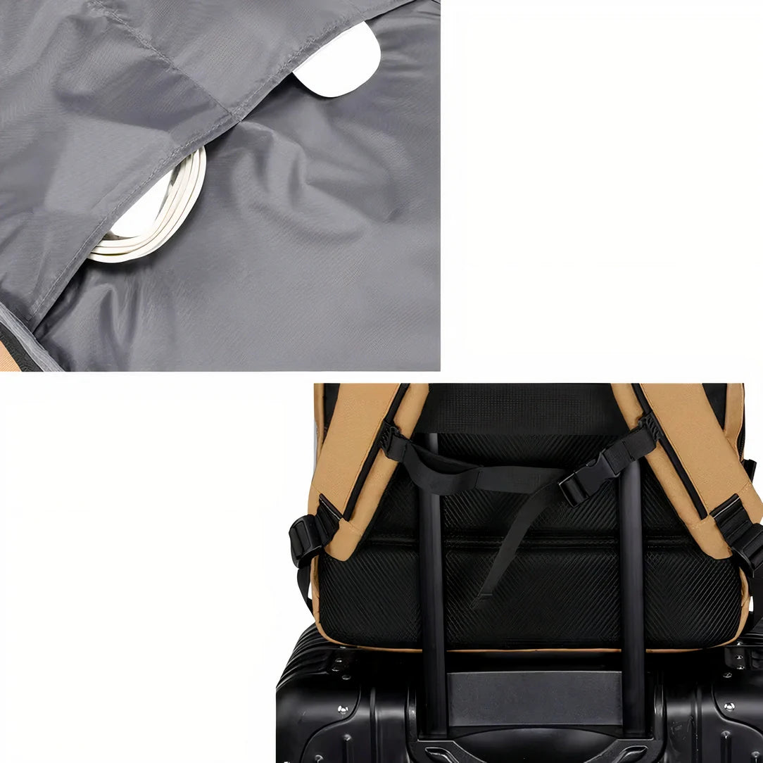 Valise beige et noire 17 pouces avec sangles ajustables pour cab/voyage