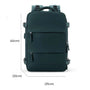 Sac de voyage rectangulaire vert foncé avec plusieurs compartiments et poignées