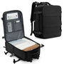 Sac 40x20x25 sac à dos de voyage noir avec compartiments, poche rembourrée pour ordinateur portable