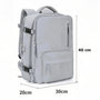 Sac 40x20x30 gris à multiples compartiments et fermetures éclair