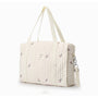 Sac à bandoulière en coton pour bébé avec sac de voyage crème brodé floral