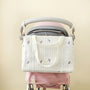 Sac à bandoulière en coton pour bébé avec organisateur à fleurs brodées et quilting