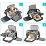 Sac à bandoulière extensible pour chat et chien avec fenêtre en mesh et intérieur doux