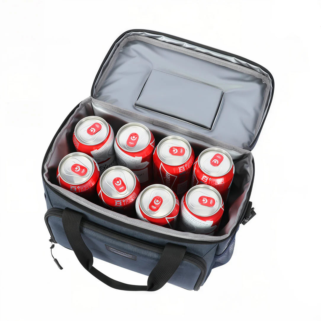 Sac à bandoulière isotherme 10L avec sac de refroidissement portable rempli de canettes en aluminium
