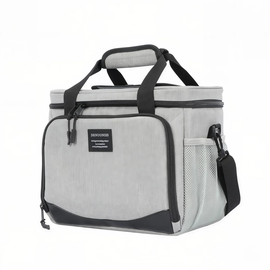 Sac à bandoulière isotherme 10L avec sac de refroidissement gris clair et accents noirs