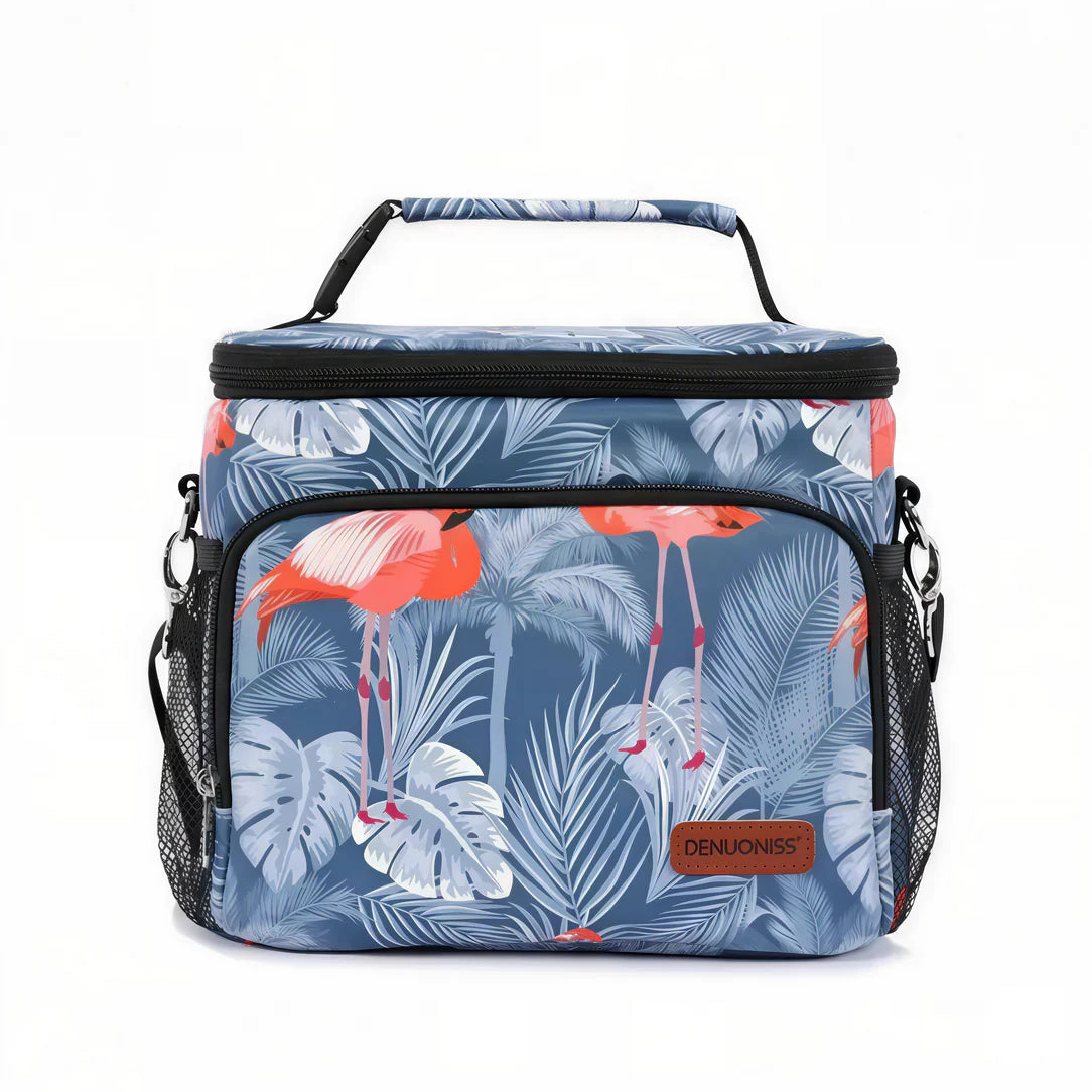 Sac à bandoulière isotherme 10L avec motif flamant rose, poignée et bandoulière