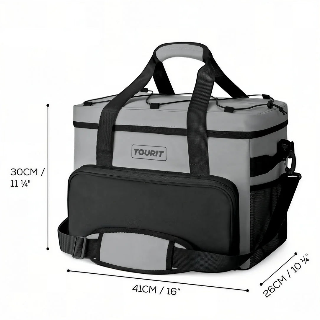 Sac à bandoulière isotherme grand format 32L avec sac à dos isolé gris et noir
