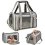 Sac à bandoulière pour chat ou chien avec porte en maille et multiples accès