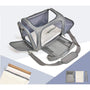 Sac à bandoulière pour chat ou chien avec porte en mesh et matelas amovible gris