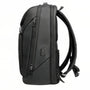 Sac à dos 17 pouces multi-rangements noir résistant à l’eau avec ports USB et bretelles ajustables