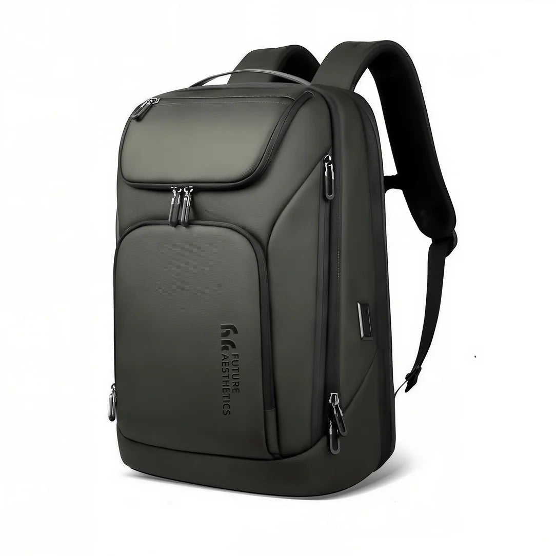 Sac à dos 17 pouces multi-rangements SafePort gris foncé, imperméable, avec ports USB