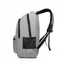 Sac à dos 2 compartiments collège gris clair avec bretelles noires et poches latérales