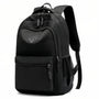 Sac à dos 2 compartiments collège noir utilitaire avec poches zippées et poche en mesh