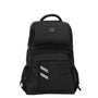 Sac à dos avec compartiment isotherme noir, bandes réfléchissantes et poches latérales en mesh